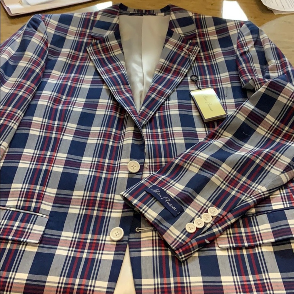 Alan Flusser plaid blazer NWT